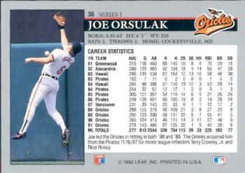 1992 Leaf #36 Joe Orsulak Back