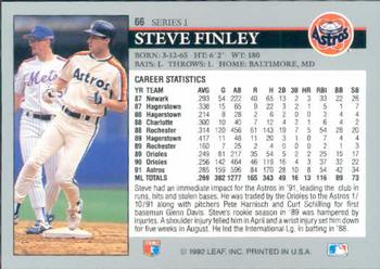 1992 Leaf #66 Steve Finley Back