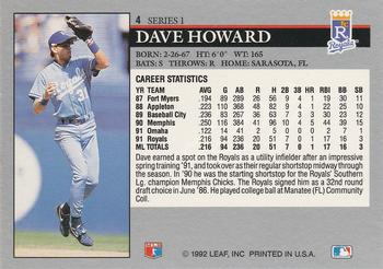 1992 Leaf #4 Dave Howard Back