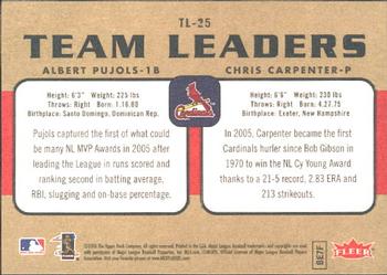 2006 Fleer - Team Leaders #TL-25 Albert Pujols / Chris Carpenter Back