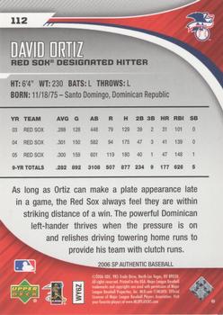 2006 SP Authentic #112 David Ortiz Back