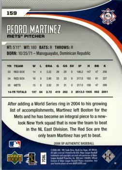 2006 SP Authentic #159 Pedro Martinez Back