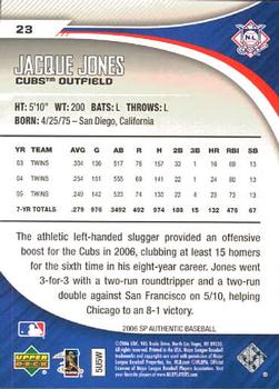2006 SP Authentic #23 Jacque Jones Back