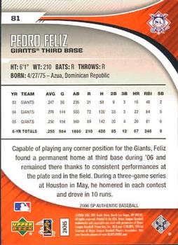 2006 SP Authentic #81 Pedro Feliz Back