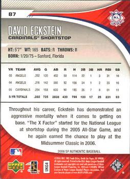 2006 SP Authentic #87 David Eckstein Back