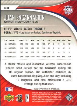2006 SP Authentic #88 Juan Encarnacion Back