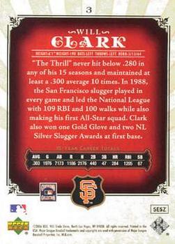 2006 SP Legendary Cuts #3 Will Clark Back