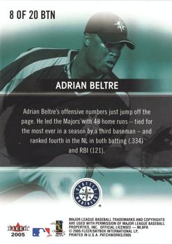 2005 Fleer Patchworks - By the Numbers #8BTN Adrian Beltre Back