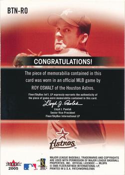 2005 Fleer Patchworks - By the Numbers Jersey #BTN-RO Roy Oswalt Back