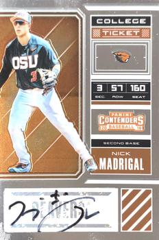 2018 Panini Elite Extra Edition - College Tickets Signatures #NM2 Nick Madrigal Front
