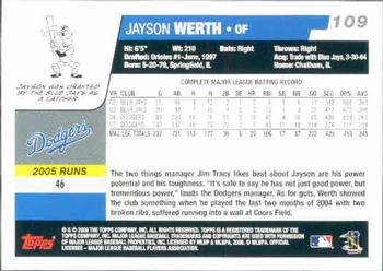 2006 Topps #109 Jayson Werth Back