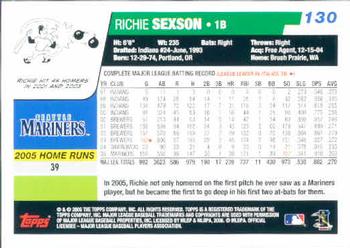 2006 Topps #130 Richie Sexson Back