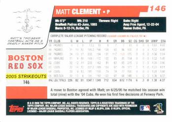 2006 Topps #146 Matt Clement Back