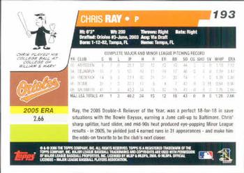 2006 Topps #193 Chris Ray Back