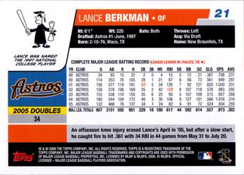 2006 Topps #21 Lance Berkman Back
