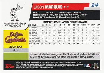 2006 Topps #24 Jason Marquis Back