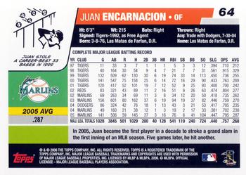 2006 Topps #64 Juan Encarnacion Back