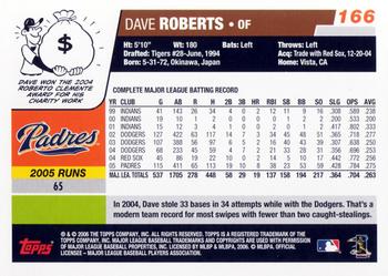 2006 Topps #166 Dave Roberts Back