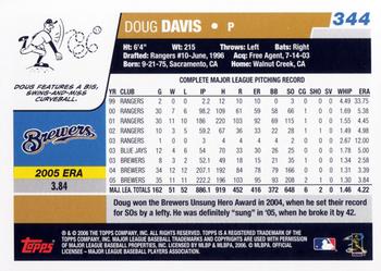 2006 Topps #344 Doug Davis Back