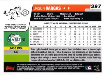 2006 Topps #397 Jason Vargas Back
