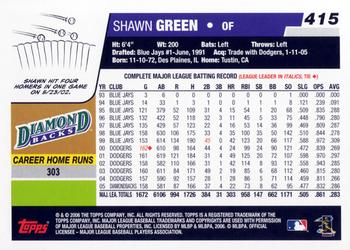 2006 Topps #415 Shawn Green Back