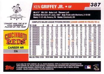 2006 Topps #387 Ken Griffey Jr. Back