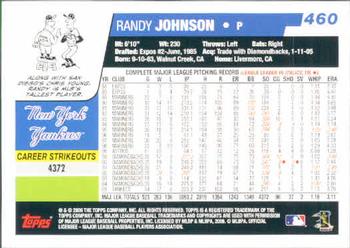 2006 Topps #460 Randy Johnson Back