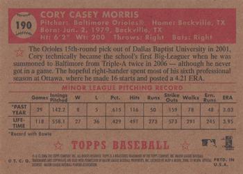 2006 Topps '52 Rookies #190 Cory Morris Back