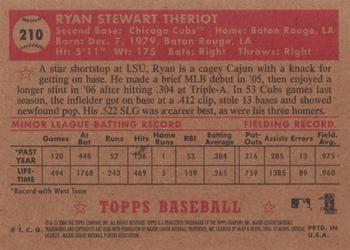 2006 Topps '52 Rookies #210 Ryan Theriot Back