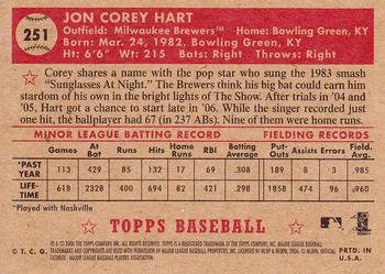 2006 Topps '52 Rookies #251 Corey Hart Back