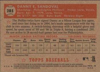 2006 Topps '52 Rookies #285 Danny Sandoval Back