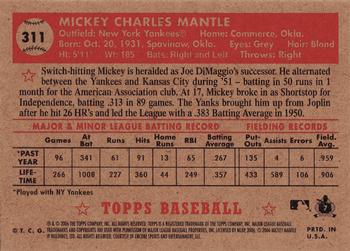 2006 Topps '52 Rookies #311 Mickey Mantle Back
