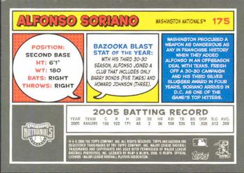 2006 Bazooka #175 Alfonso Soriano Back