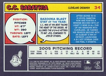 2006 Bazooka #34 CC Sabathia Back