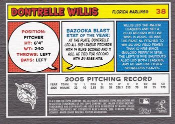 2006 Bazooka #38 Dontrelle Willis Back