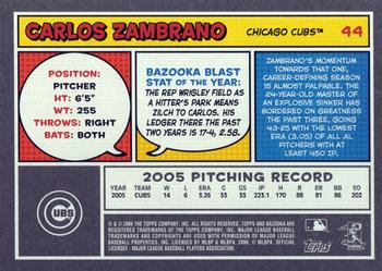 2006 Bazooka #44 Carlos Zambrano Back