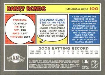 2006 Bazooka #100 Barry Bonds Back
