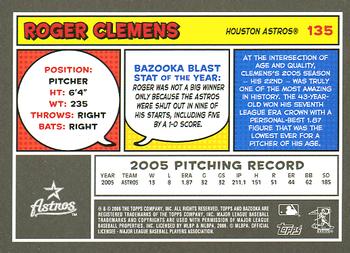 2006 Bazooka #135 Roger Clemens Back