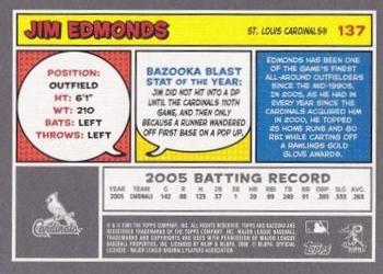 2006 Bazooka #137 Jim Edmonds Back