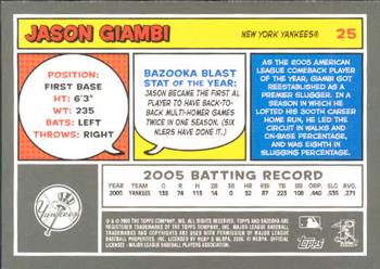2006 Bazooka #25 Jason Giambi Back