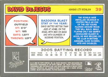 2006 Bazooka #39 David DeJesus Back