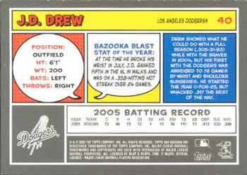 2006 Bazooka #40 J.D. Drew Back
