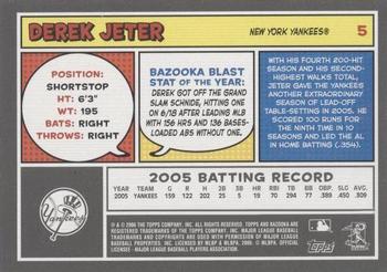 2006 Bazooka #5 Derek Jeter Back