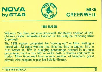 1988-89 Star Nova #8 Mike Greenwell Back
