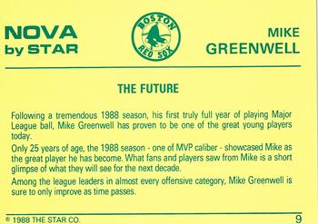1988-89 Star Nova #9 Mike Greenwell Back