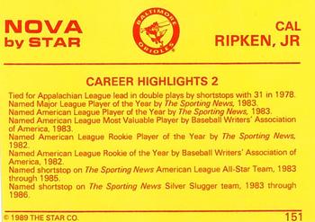 1988-89 Star Nova #151 Cal Ripken Jr. Back
