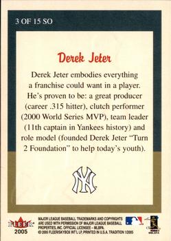 2005 Fleer Tradition - StandOuts #3 SO Derek Jeter Back