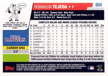 2006 Topps Updates & Highlights #UH34 Robinson Tejeda Back