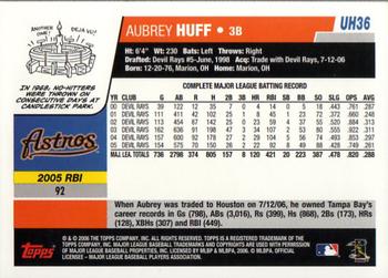 2006 Topps Updates & Highlights #UH36 Aubrey Huff Back