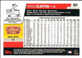 2006 Topps Updates & Highlights #UH31 Royce Clayton Back